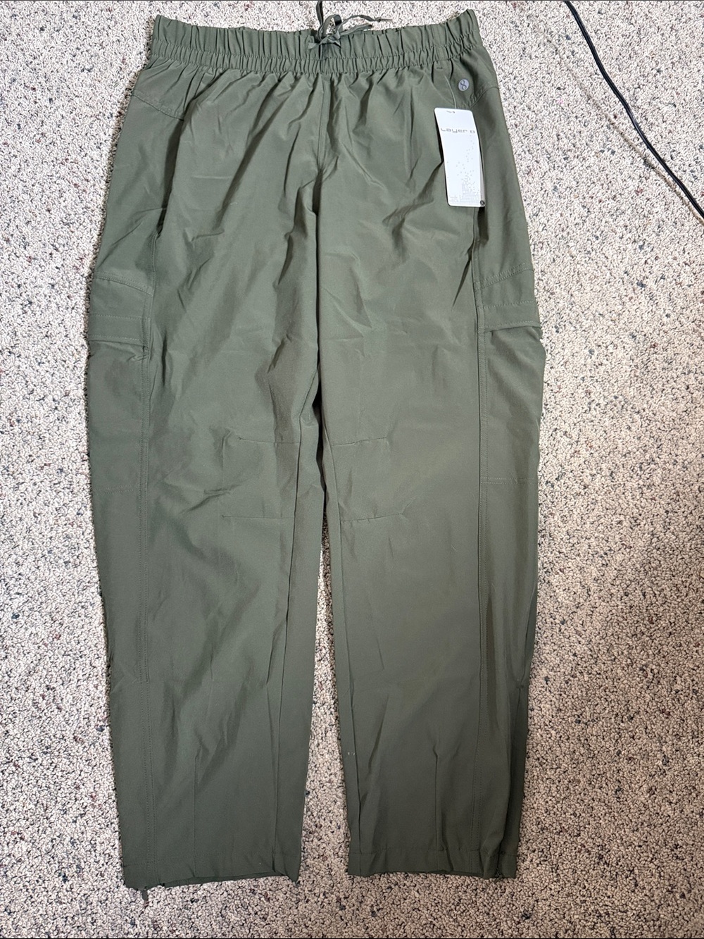 Layer8 Olive Green Utility Jogger Woven Hike Hiking Active Pants Sz L NWT